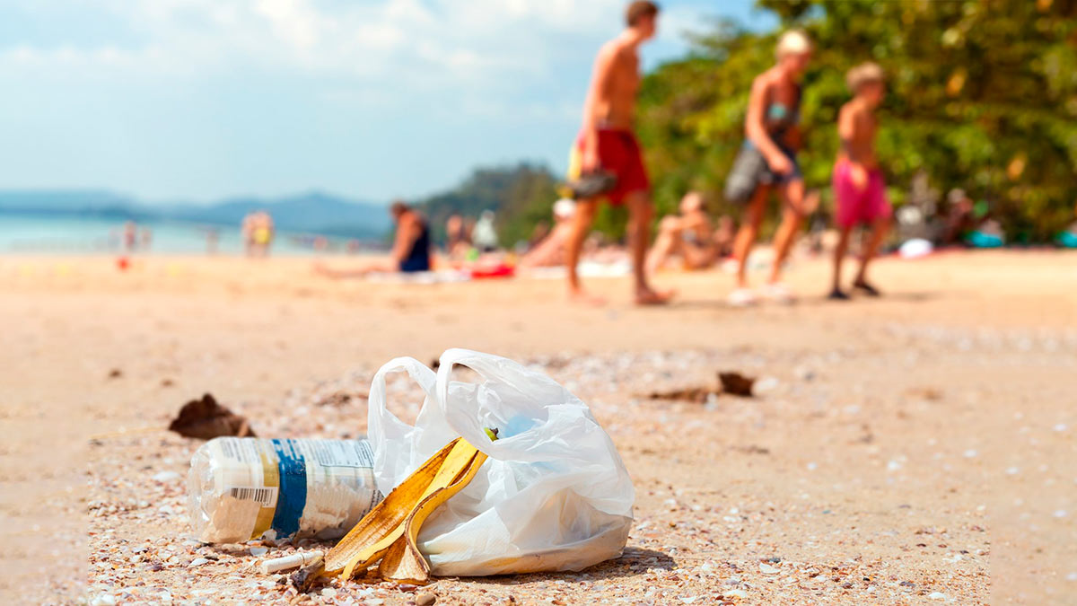 Скопления мусора на пляжах
